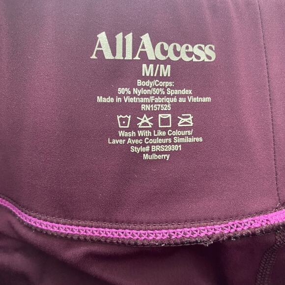 All Access Purple Side Pocket Leggings Size Medium - Picture 2 of 5